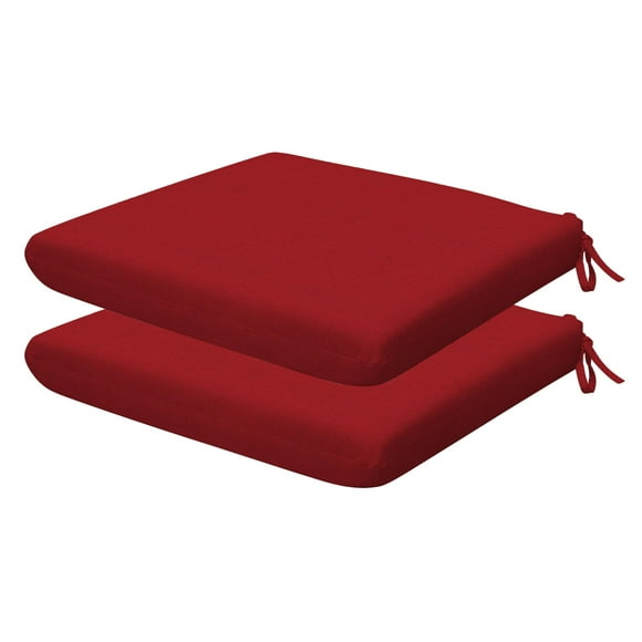 Honeycomb Outdoor Universal Seat Cushion Set 18"" x 17.5"" Textured Solid Imperial Red Outdoor Chair Cushions