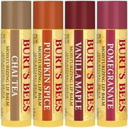 Burts Bees 100% Natural Origin Moisturizing Lip Balm, Fall Variety Mix, 4 Tubes