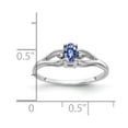 thumbnail image 2 of Solid 14k White Gold 5x3mm Oval Tanzanite Blue December Gemstone VS Diamond Engagement Ring Size 5 (.02 cttw.), 2 of 3