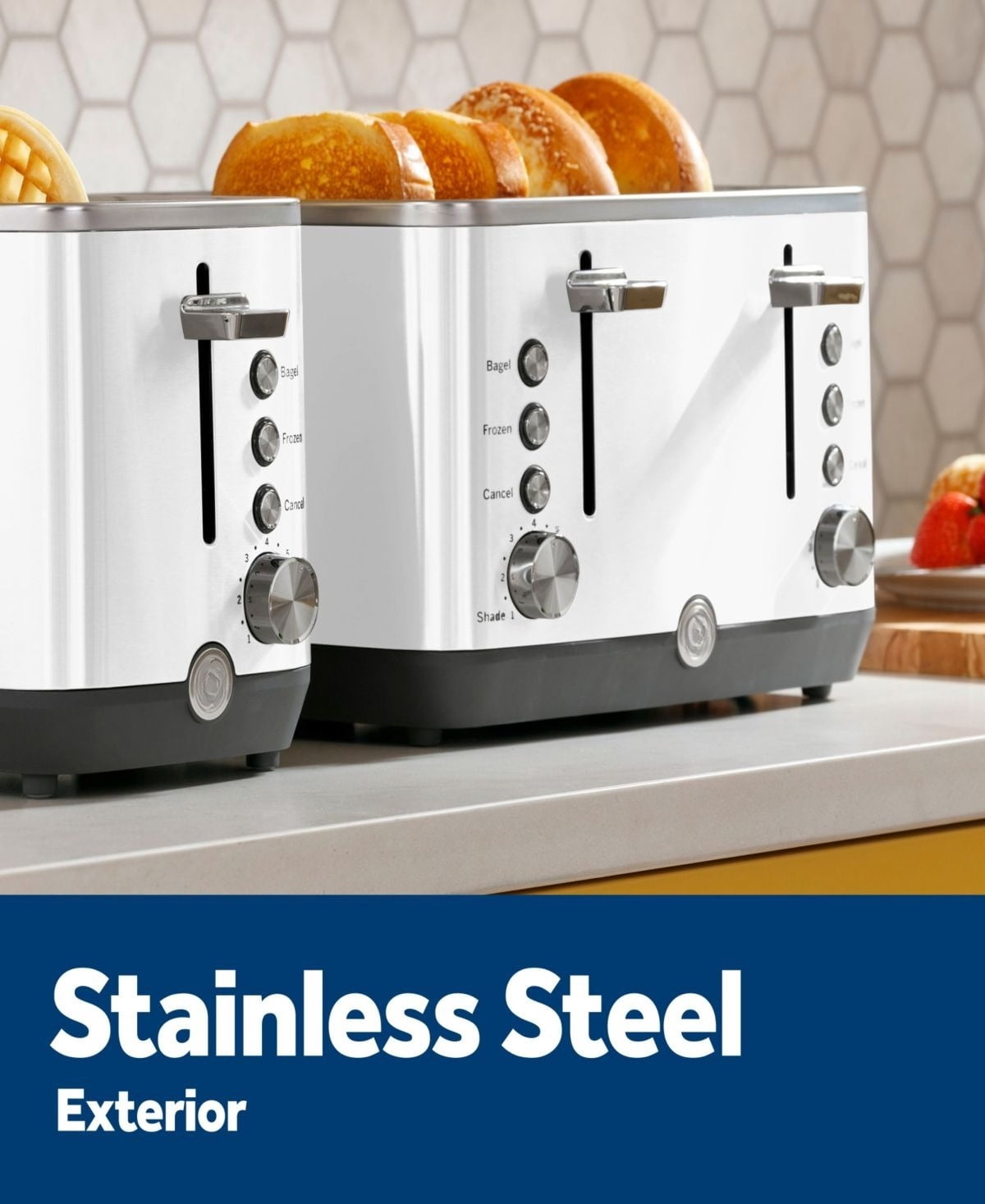 4 - slice toaster with separate controls and extra - wide slots