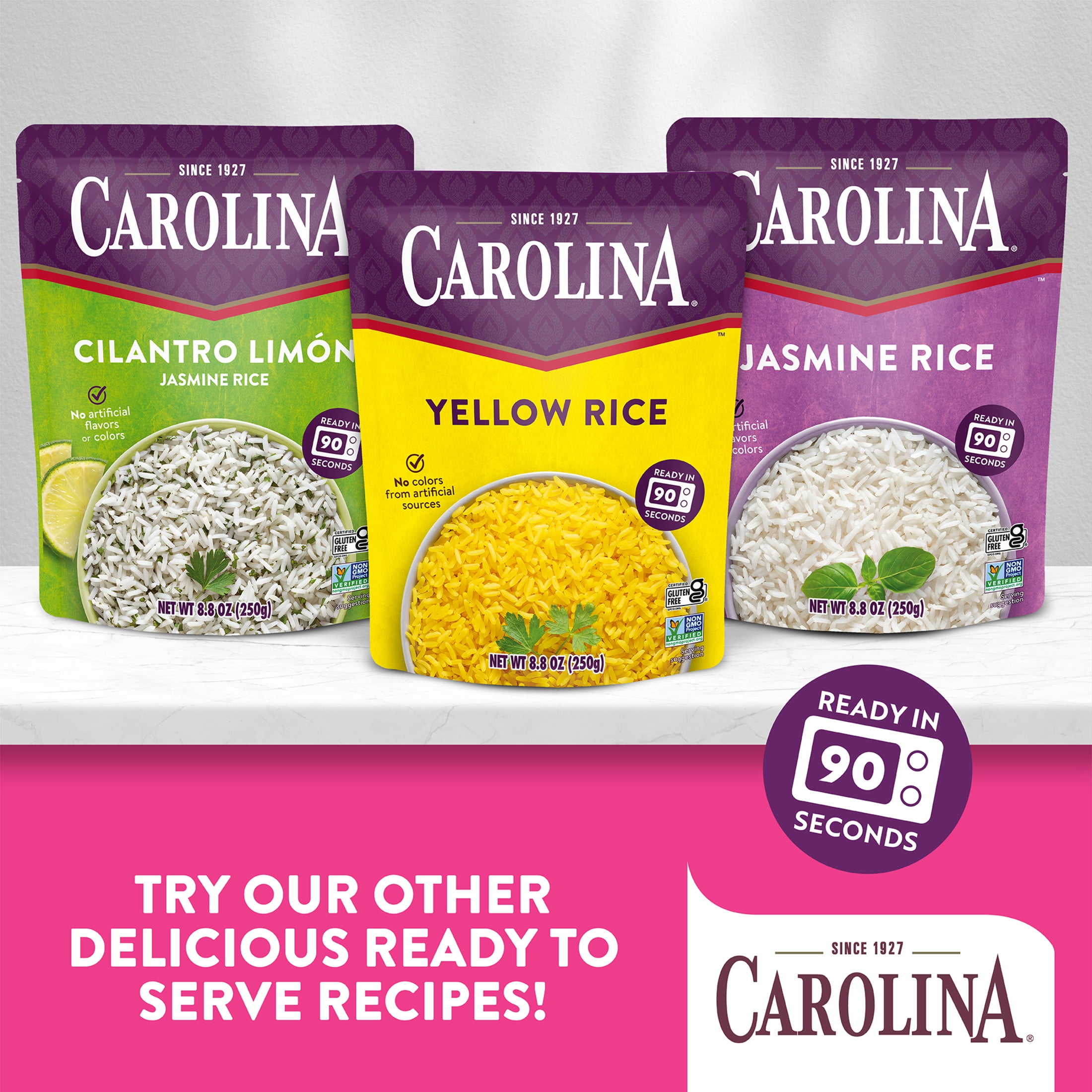 (3 pack) Carolina Mexican Style Jasmine Rice, Ready to Heat 90 Seconds, Gluten Free, Microwaveable Rice, 8.8 oz