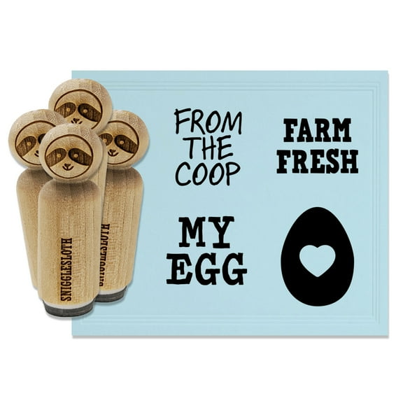 Egg From the Coop Heart Yolk Rubber Stamp Set for Scrapbooking Crafting Stamping - Mini 1/2 Inch