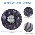 thumbnail image 3 of Shower Caps,Halloween Purple Spooky Icons Waterproof Shower Cap for Women 4 Pieces,Double Reusable Hair Cover for Shower PEVA Elastic Stretch Hem, 3 of 7