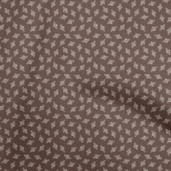 oneOone Viscose Jersey Brown Fabric Honey Bees Fabric For Sewing Printed Craft Fabric By The Yard 60 Inch Wide