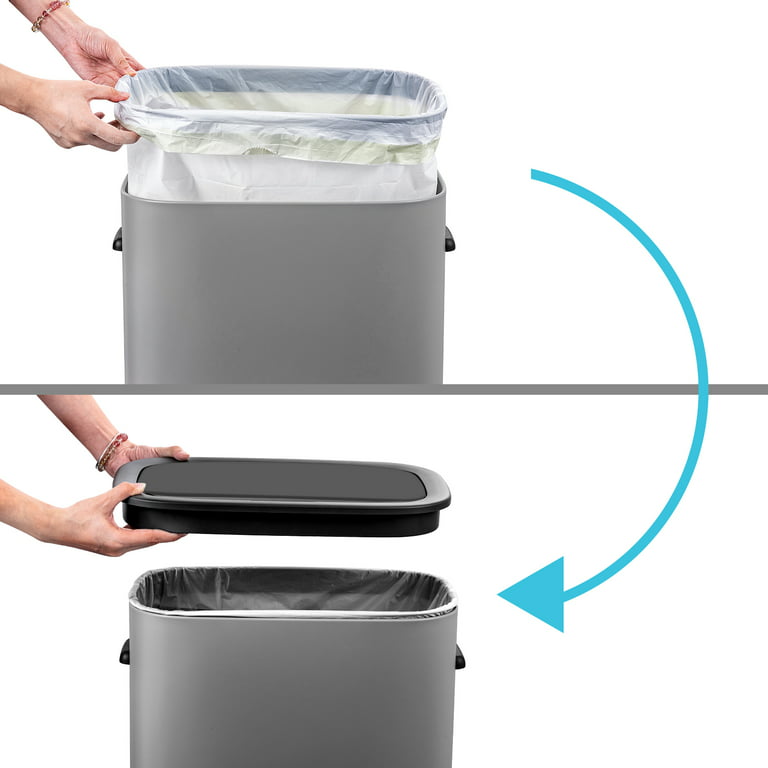 Automatic Trash Can with Lid,14.5 Gallon Smart Trash Can, 55L Motion Sensor  Trash Can (use 13 Gallon Garbage Bags) for Bedroom, Bathroom, Kitchen,  Office Grey