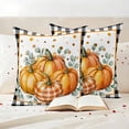 thumbnail image 3 of Orange Pumpkins Fall Outdoor Waterproof Pillow Covers, Black Plaid Polka Dot Botanical Decorative Square Throw Pillowcase Sofa Cushion Sham for Patio/Couch/Chair, 26"x26" 2 Pack, 3 of 8