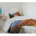 thumbnail image 4 of Ambesonne Fall Quilted Bedspread Set 2 Pcs, Highway Countryside Travel, Twin Size, Multicolor, 4 of 6