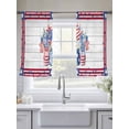 thumbnail image 5 of 4th of July Sheer Curtains 54 Inch Length 2 Panels Set Window Treatments, Red Blue Patriotic Flowers Star Stripes Wooden Rod Pocket Semi Curtains for Living Room/Bedroom/Kitchen Décor, 104"W x 54"L, 5 of 7