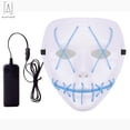 thumbnail image 3 of Gustave Scary Halloween LED Mask EL Grow Mask 3 Lighting Modes LED Light UP Creepy Face Mask for Halloween Costume Cosplay Party "Clear Blue", 3 of 13