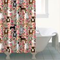 thumbnail image 4 of Boston Terrier Dogs with Pioneer Flower Shower Curtain 72"x84" ,Bathroom Decorative Shower Curtains Set with 12 Hooks,Modern Waterproof Washable Shower Curtain, 4 of 6