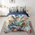 thumbnail image 2 of Cute Dragon Comforter Set 7 Piece Queen Cartoon Dragon Bed In A Bag Kawaii Pink Floral Western Dragon Bedding Set Fantasy Wildlife Bed Set Magical Animal Room Decor, 2 of 5