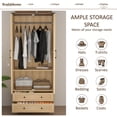 thumbnail image 4 of Brafabhome 71"H Armoire Wardrobe Closet with 2 Drawers, Farmhouse 2 Doors Armoire Cabinet with Hanging Rod, Modern Freestanding Wardrobe Clothes Cabinet for Bedroom | Nature, 4 of 8