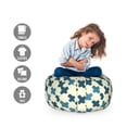 thumbnail image 2 of Geometric Storage Toy Bag Chair, Continuous Art Pattern of Brushed Diagonal X Shapes Repetitive Design, Stuffed Animal Organizer Washable Bag, Large Size, Cream and Dark Teal, by Ambesonne, 2 of 3