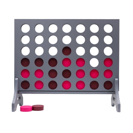 Tailgating Pros Premium Giant Four in a Row with Carrying Case - Jumbo Oversized Outdoor Yard Game - Connect Multiple Pucks in a Row to Win - Many Puck Colors Available!