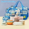thumbnail image 4 of 5 Pcs Multifunctional Set Baby Changing Diaper Nappy Bag, Maternity Mummy Handbag, Portable Nappy Basket Storage Organiser, Maternity Baby Bag for Boys Girls(Pink), 4 of 5