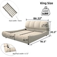 thumbnail image 2 of King Size Luxury Upholstered Platform Bed with Oversized Padded Backrest and Solid Wood Frame, 2 of 9