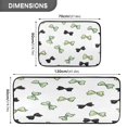 thumbnail image 3 of 2-Piece Kitchen Rugs Set Non-Slip Mats Carpet Floor for Kitchen, Bathroom (19.7"x27.6" & 19.7"x47.2") Green and Black Bows, 3 of 7