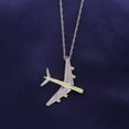 thumbnail image 3 of AFFY 14k Rose Gold Over Sterling Silver Two Tone Airplane Pendant Necklace, 3 of 7