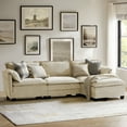 thumbnail image 5 of 108" Modern 4-Seater Sectional Modular Sofa Couch with Storage and Dual-Layer Cushions Beige, 5 of 9