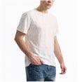 thumbnail image 4 of AHTJRT Men's Ripped Holes Summer Distressed Short Sleeve Casual Hipster Hip Hop Crewneck Fashion Y2K Streetwear T-Shirts White S, 4 of 9