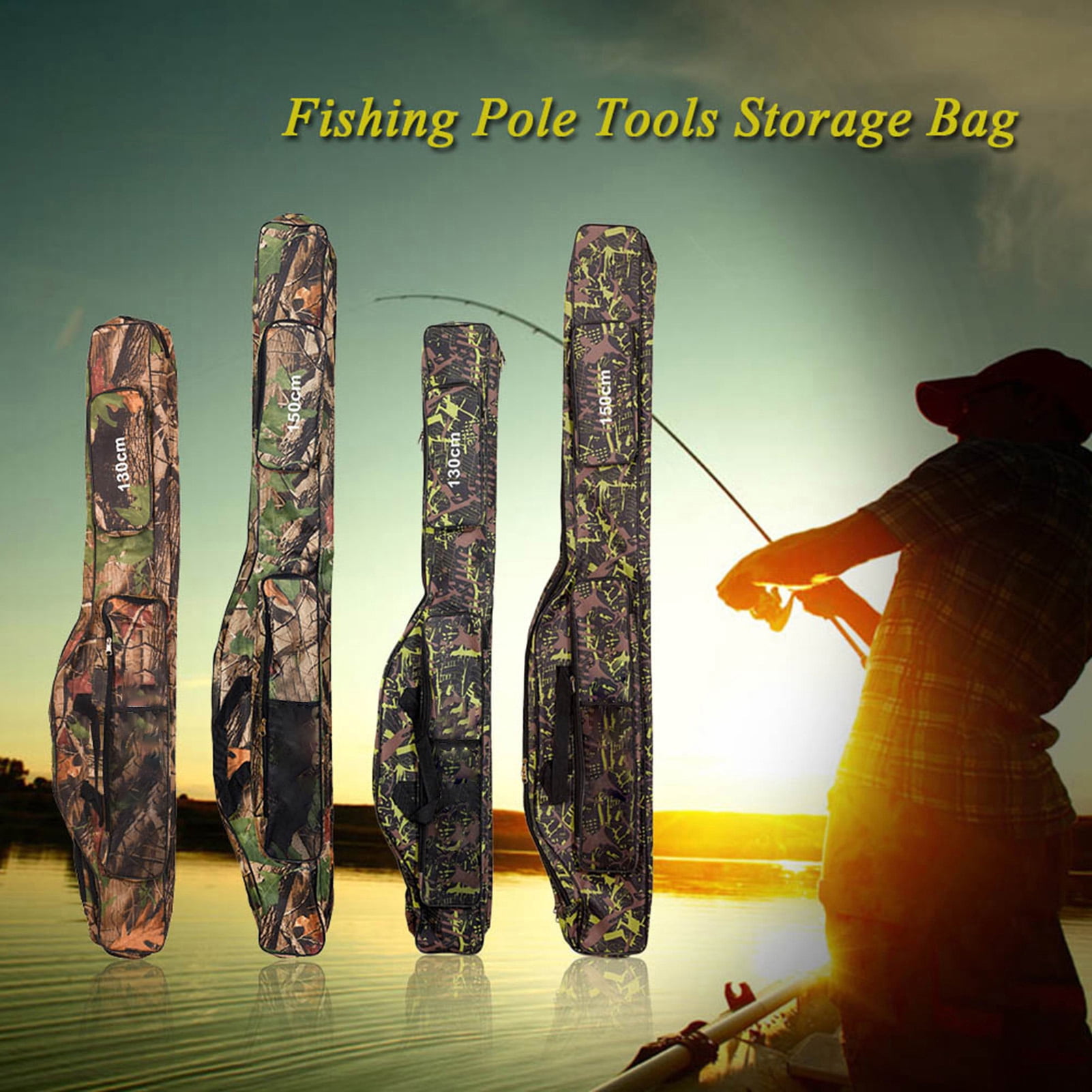 Tackle Lixada Fishing Bag Fishing Rod Carrier Oxford Fishing Pole Tools Storage Bag Case Fishing Gear Organizer 130/150cm
