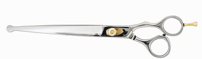 Genuine Japanese Stainless Steel Scissor 8.5 Inch Probe Tip with Finger Rest Semi-Convex Edge Stainless Steel Safety Tip Blade Gold Screw