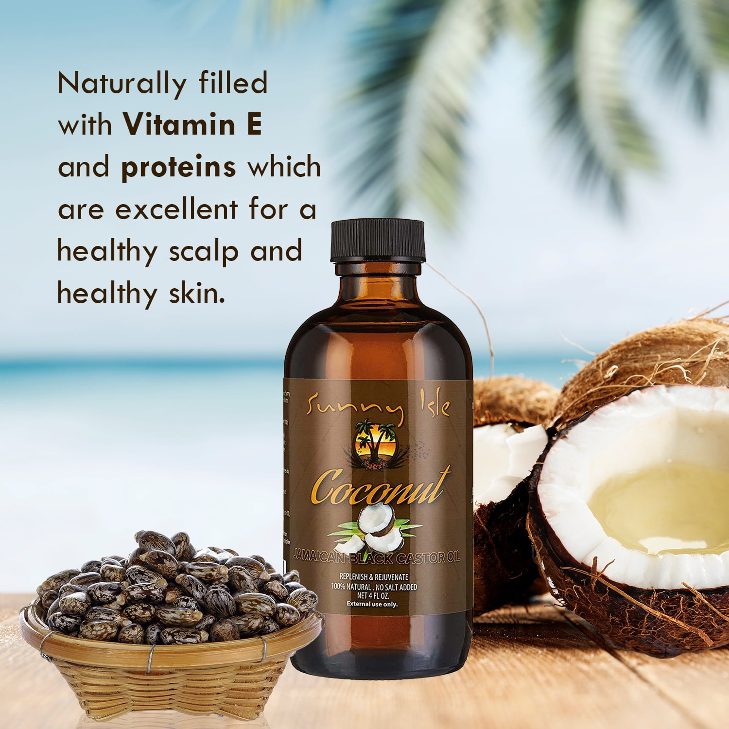 Jamaican Coconut Black Castor Oil 4oz / 118ml - Reines Schwarzes Kastoröl Mit Kokosnuss