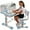 Blue #5, variant on Floseru Children Learning Desk and Chai Set, Children Study Desk with Chair,Kids Widened Desktop Cartoon Pattern Pink Desk Chair, Suitable for Reading, Learning, Writing, Painting, Etc