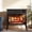 Black - Freestanding, variant on CozyHome Electric Fireplace TV Stand for 65"+ TV, Farmhouse Entertainment Center with 23" Electric Fireplace with Remote, Modern Rustic TV Console with Sliding Bar Door for Living Room, Gray