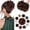 Dark Auburn, variant on Messy Bun Hair Piece Wavy Curly Scrunchies Fluffy Donut Thick Updo Elegant Chignon Hairpieces for Women Girls, Silver Grey 1.4oz
