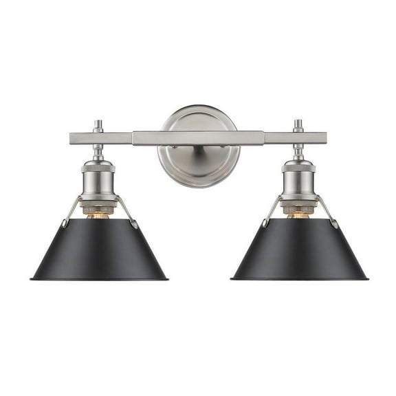 2 Light Vanity Light in Vintage Style 10 inches High By 18.25 inches Wide-Chrome Finish-Navy Shade Color Bailey Street Home 170-Bel-4159295