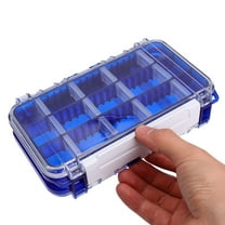 OUNONA  Fishing Lure Container Bait Storage Case Containers Clear Blue