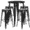 Black, variant on Flash Furniture Commercial Grade 30" Round Black Metal Indoor-Outdoor Bar Table Set with 4 Square Seat Backless Stools