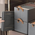 thumbnail image 4 of Caja De Almacenamiento De Tela Oxford 1Pcs 15.74x10.63x8.67" Grey Cloth Storage Box with Partitioned Compartments and Portable Handle for Clothing Organization JASKFLY, 4 of 8
