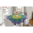 thumbnail image 1 of Rainbow Mandala Round Tablecloth, Ornate Round Eastern Motif with Daisies and Foliage Leaves Oriental Culture, Table Cloth Cover for Dining Room Kitchen Decoration, 60", Multicolor, by Ambesonne, 1 of 1