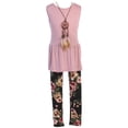thumbnail image 4 of Big Girl 4 Pieces Hoodie Jacket Tank Top Legging Floral Holiday Girls Pant Set Rose 8 JKS 2099 BNY Corner, 4 of 5
