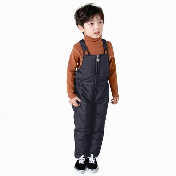Curenmufel Toddler Snow Bibs for Girls Kids Waterproof Snow Pants Winter Warm Skiing Snowboard Pants for Boys Girls 4T 5T (Black,4-5 Years)