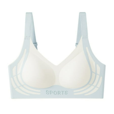 Gvdentm Bras for Women No Underwire Womens Bra Comfort Powerful Push-up Seamless Bra Smoothing No Underwire Anti Sagging Minimizer Bras for Women Light Blue M
