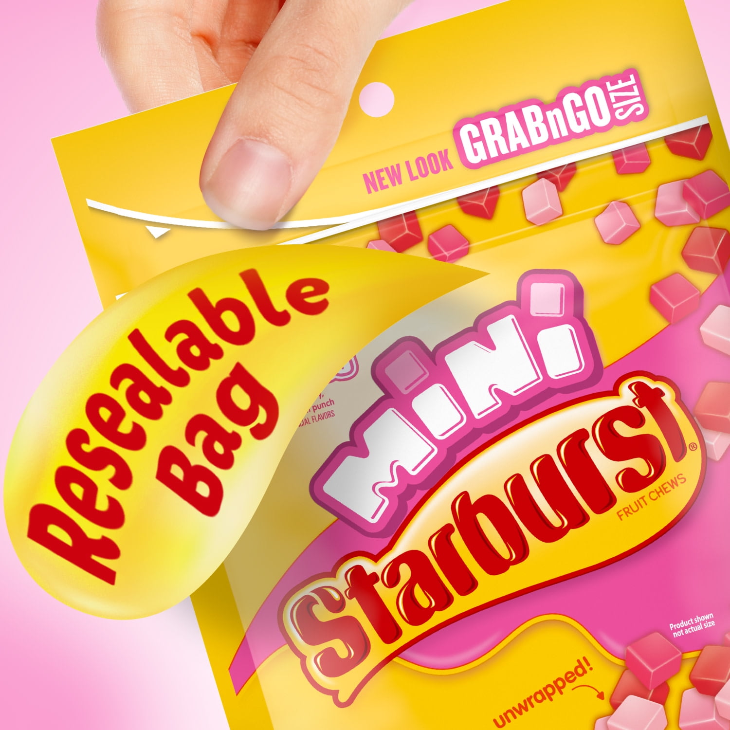 (2 pack) Starburst Favereds Minis Fruit Chewy Candy Grab N Go, 8 oz Bag