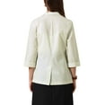 thumbnail image 3 of Casual Blazers for Women Summer 3/4 Sleeve Lightweight Cotton Linen Suit Jacket Blazer 2XL Beige, 3 of 6