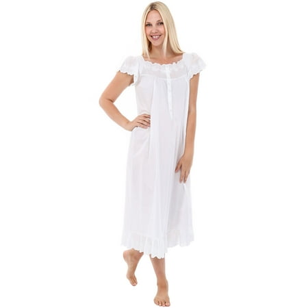 

Alexander Del Rossa Womens Nightgown White Small