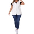 thumbnail image 2 of Chalecos de mezclilla sin mangas para mujer GRACE & GRANDEUR Plus Size, con botones, escote en V, talla 2X, color blanco, 2 of 6