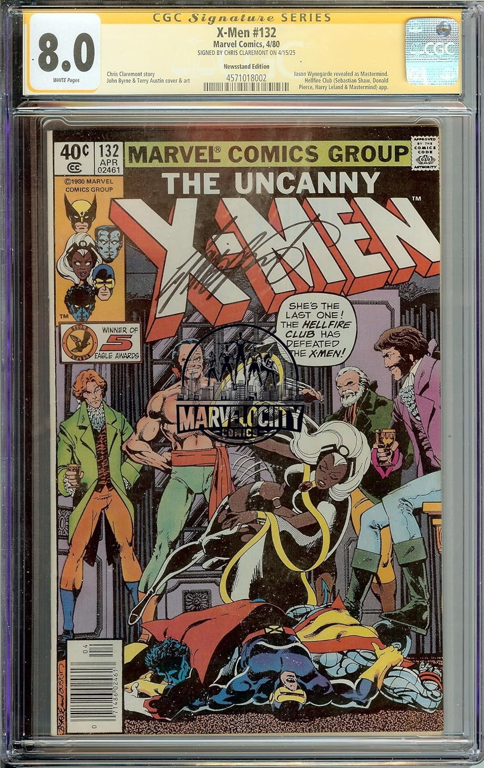 Uncanny X-Men #132 Hellfire Club CGC 8.0 Signed Chris Claremont
