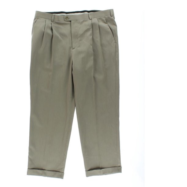 Perry Ellis Perry Ellis Mens Cuffed Double Pleat Dress Pants