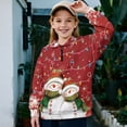 thumbnail image 2 of Uorisanigo Girls Oversized Sweatshirts Half Zip Pullover Sweatshirt Casual Christmas Snowman Lights Print Long Sleeve Pullover Top Drop Shoulder Jackets Hoodies Fall Clothes Athletic Tops, 2 of 7
