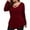 Red, variant on XFLWAM Plus Size Tops for Women Long Sleeve V Neck Criss Cross Shirts Solid Color Tunics Fall Winter Gray 4XL