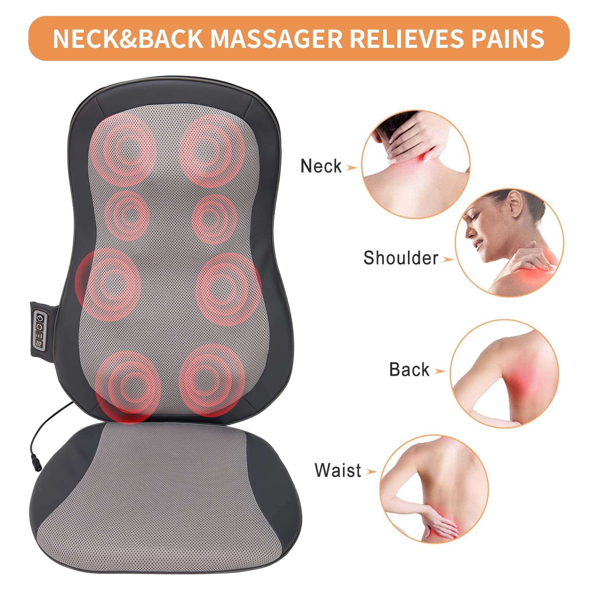 Lowestbest Massage Car Cushion, Support Pillow for Chair, Car Seat Back Support for Back Pain Relief Lowestbest Massage Car Cushion, Support Pillow for Chair, Car Seat Back Support for Back Pain Relief