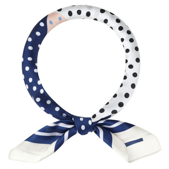INSPIRE CHIC Women Polka Dots Contrast Color Scarves, 27.6"x27.6" Square Silk Feeling Satin Neckerchief Head Wrap Bandanas 70x70cm/27.6x27.6"(LxW) Four Colors-1