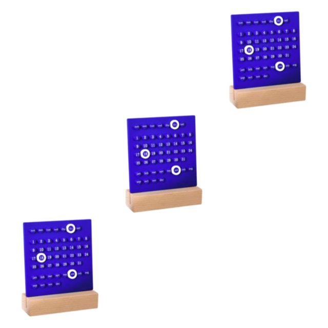 Wosthever Perpetual Calendar Ornaments Reusable Handmade for Desktop Home Type1 NO1
