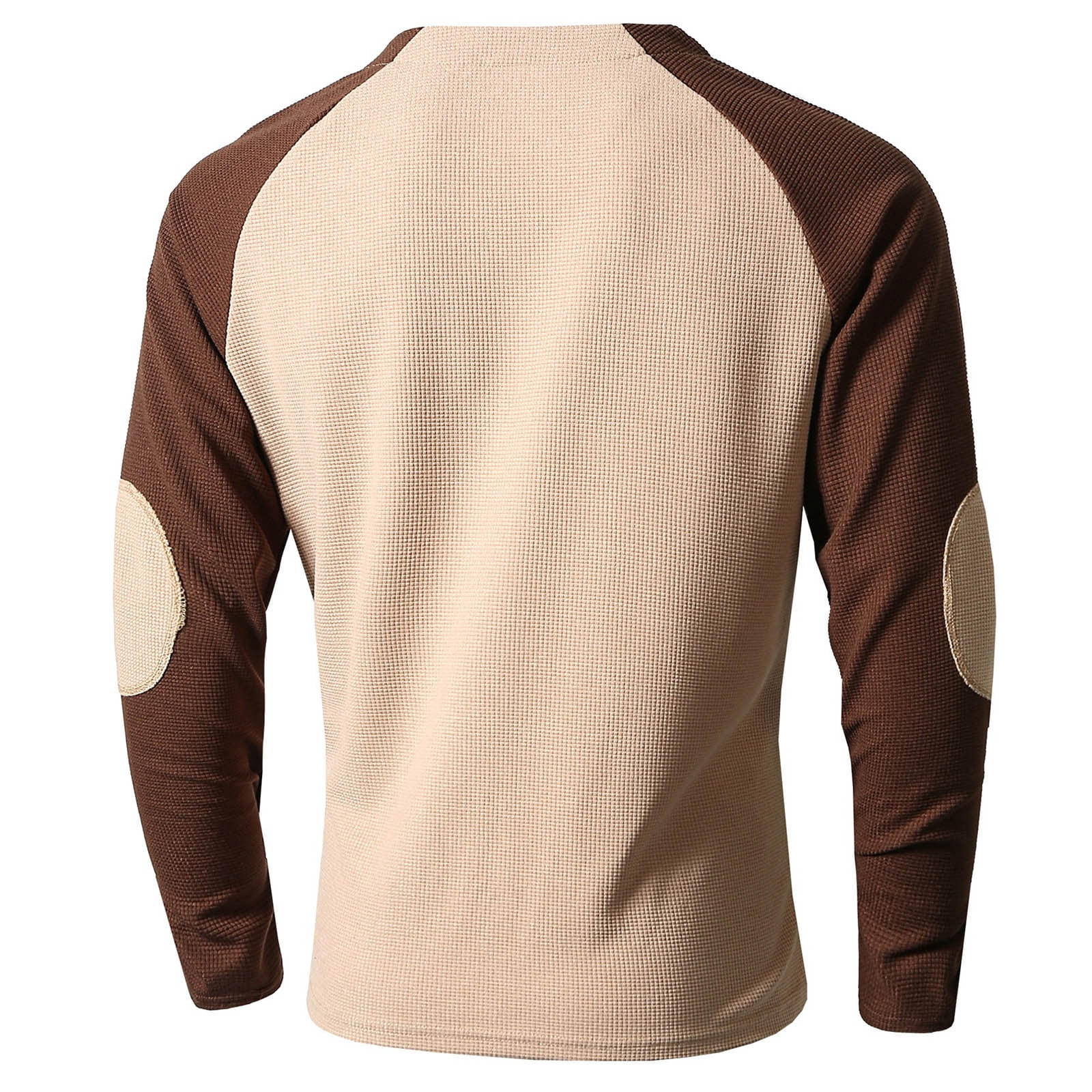 KHONTS Fall Henley Shirts for Men Long Sleeve Baseball T-Shirts Casual Sport Athletic Tee Tops Khaki M